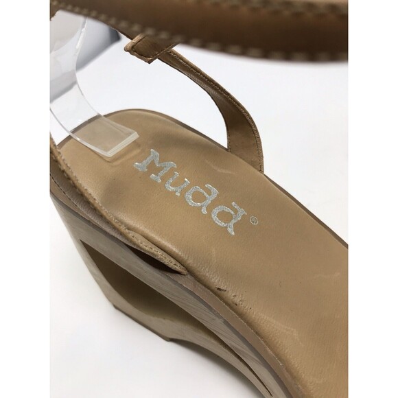 VTG 90's Y2K Mudd Brown Wood Platform Women Sz 7.5 Sandals Grunge Strappy Chunky - Picture 11 of 13